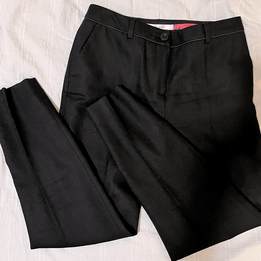 Boden Black Wool Tapered Pants